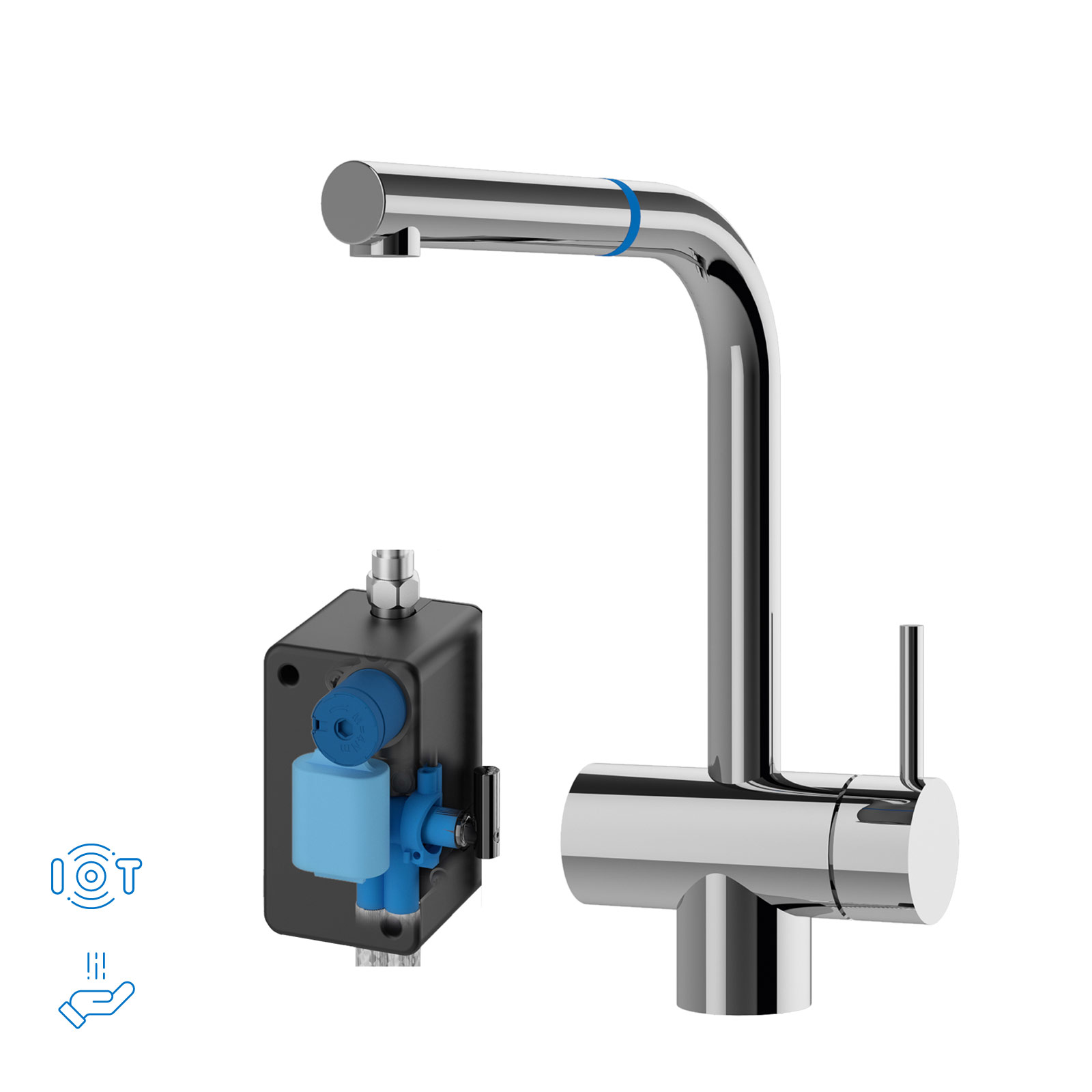 Küchenarmatur mit externer Hydraulik Einheit (Temperatur voreinstellbar)