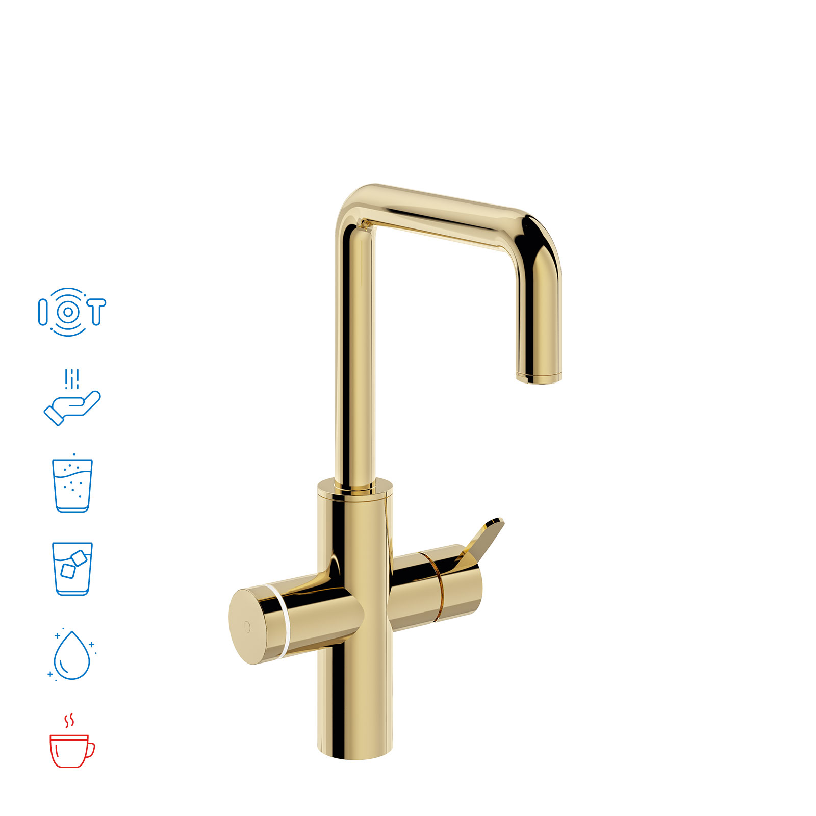 Multifunctional faucet with electronic push/turn knob