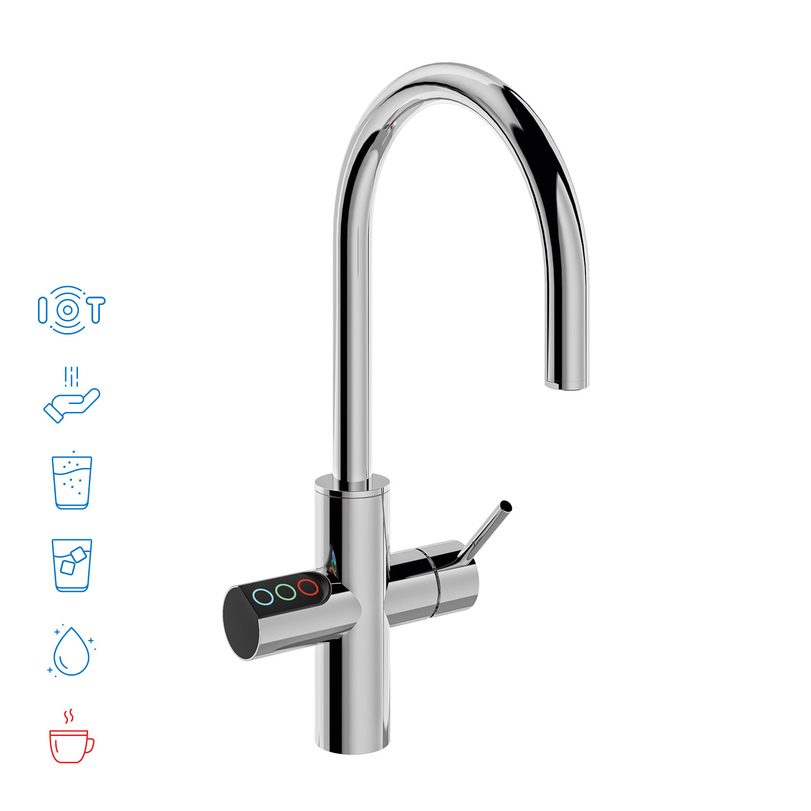 Multifunctional faucet with electronic touch pad