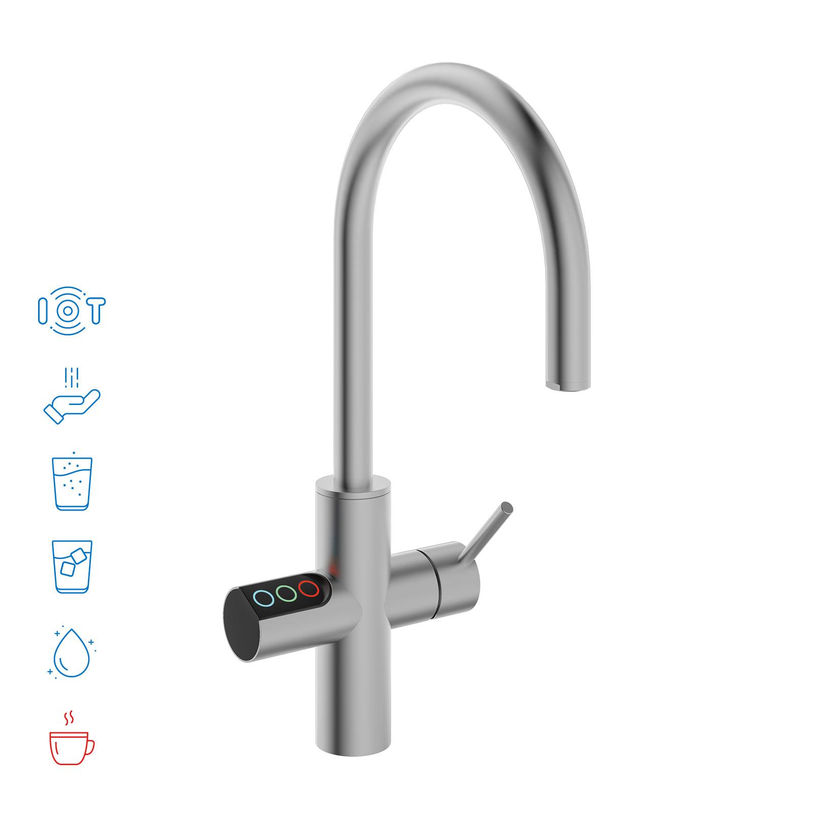 Multifunctional faucet with electronic touch pad