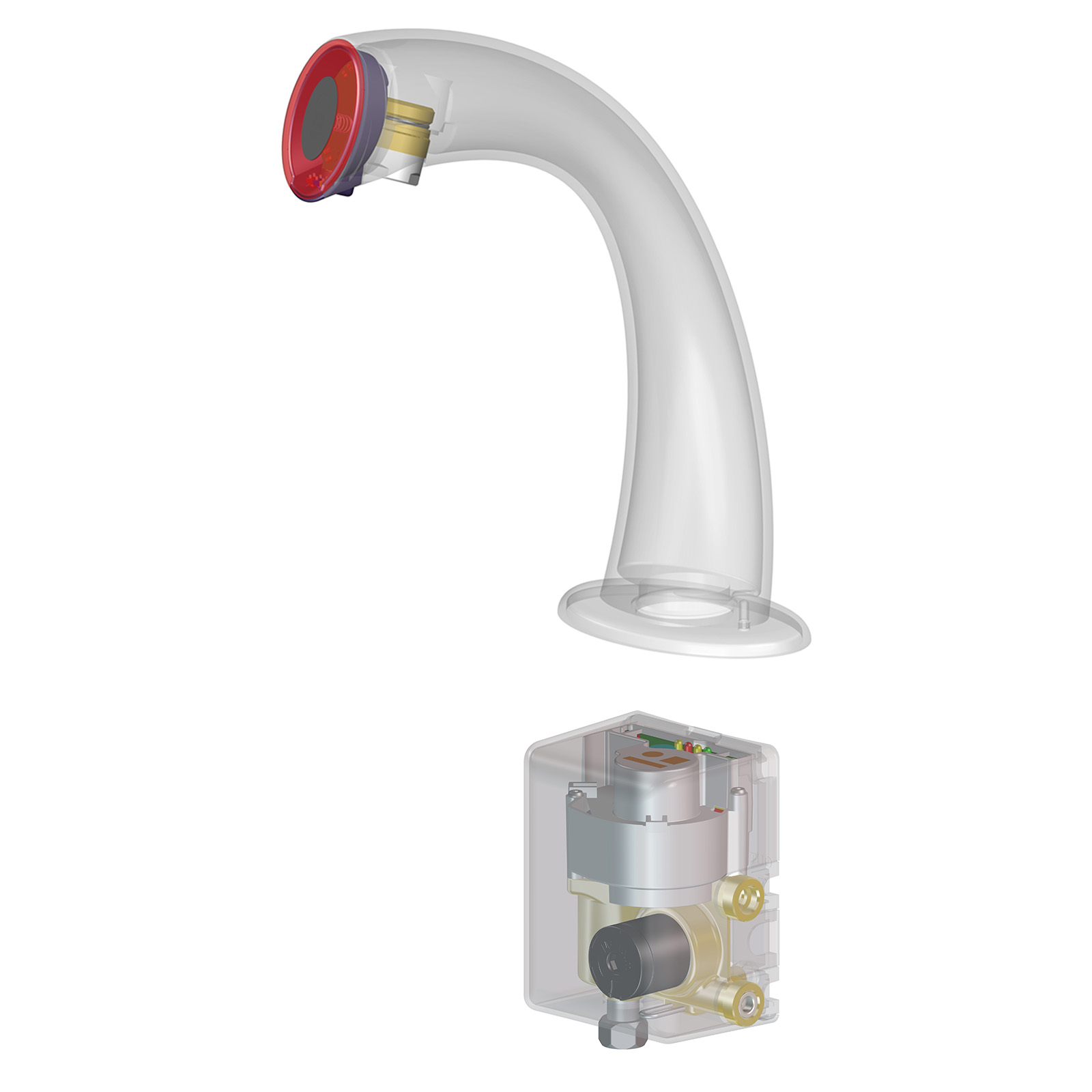 Waschbasin Faucet, Fully Electronic, with Hydraulic Unit (ON/OFF and electronic mixing)