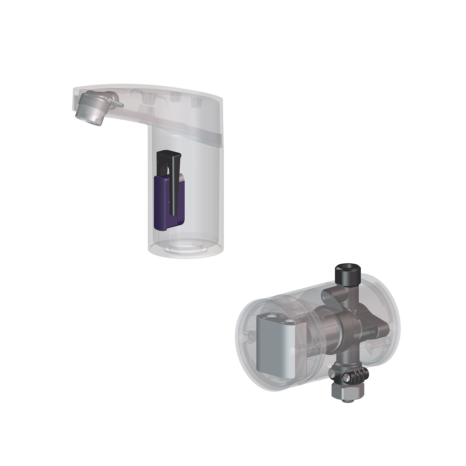 Sensor Washbasin Faucets with Hydraulic Unit with mixing